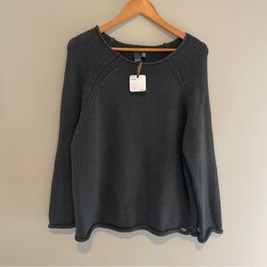 Shannon Passero Black Chunky Scoop Neck 100% Cotton Sweater Size Large NWT